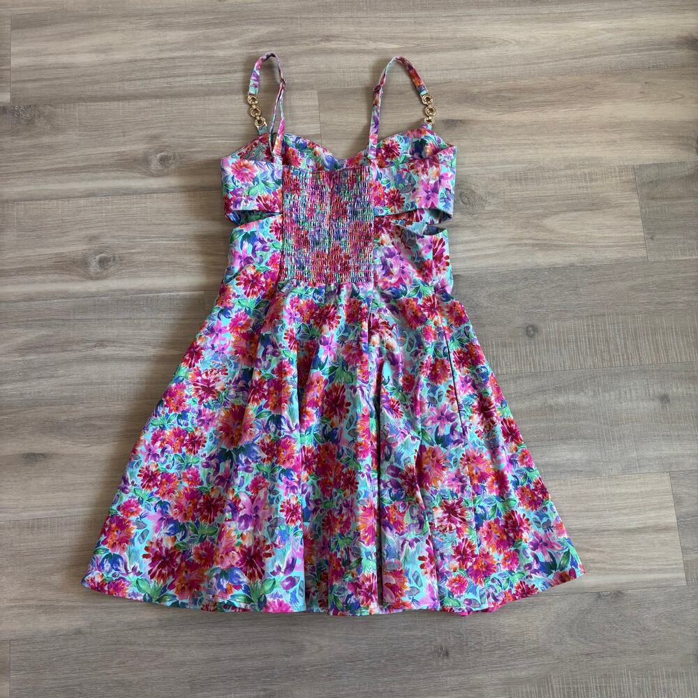 Amanda Uprichard Pink Floral Analeva Dress Women Size Small Formosa - Picture 7 of 7